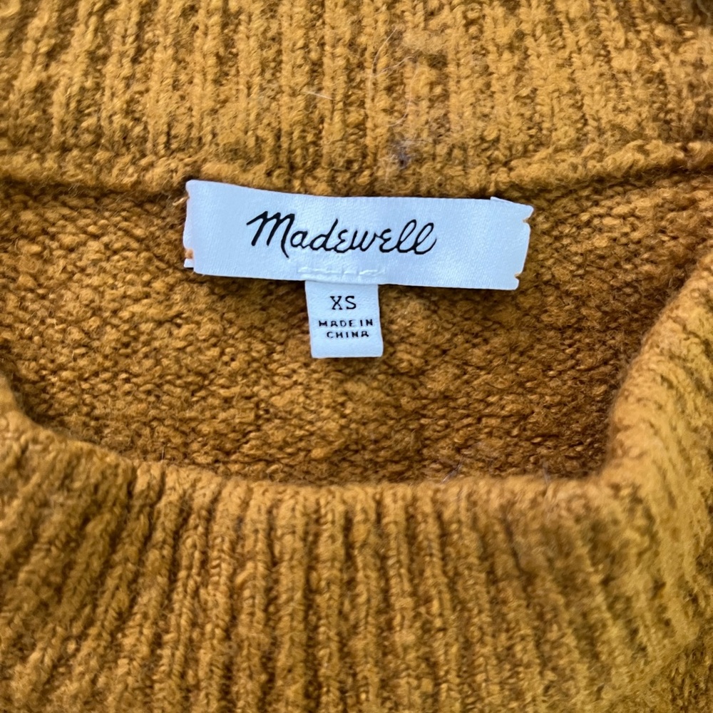 Madewell Womens XS Rust Brown Orange Demi Side Button Sweater Pullover - Picture 2 of 4
